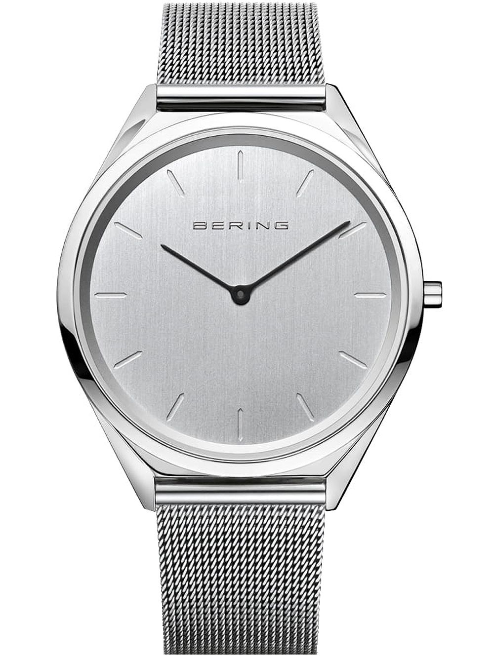 Bering Ultra Slim 17039-000 Unisex Armbanduhr Silber • Flaches Saphirglas • Milanaise-Armband