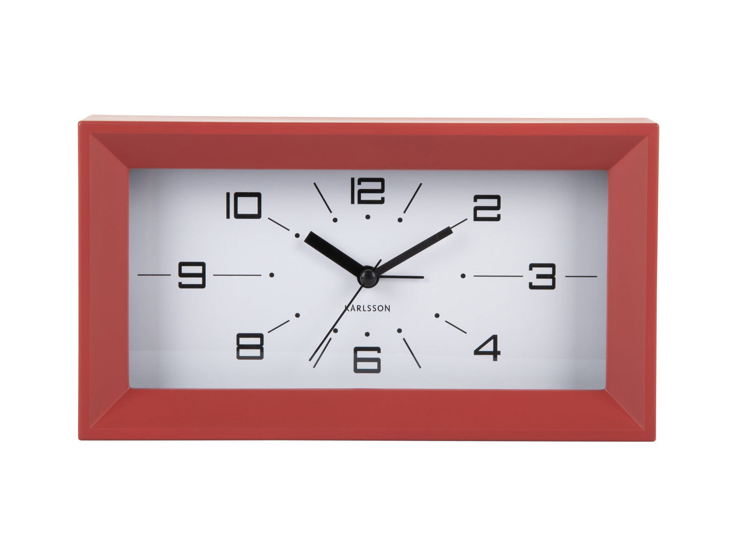 Karlsson Lujo Rectangle KA6066RD Wecker Roter Ocker • Sweep-Uhrwerk • Retro-Design, Bild 2