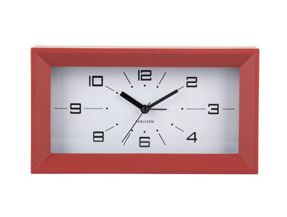 Karlsson Lujo Rectangle KA6066RD Wecker Roter Ocker • Sweep-Uhrwerk • Retro-Design, Bild 2
