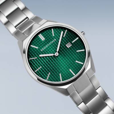 Bering Ultra Slim 17240-708 Herrenuhr Grün • Saphirglas • Quarzwerk, Bild 5