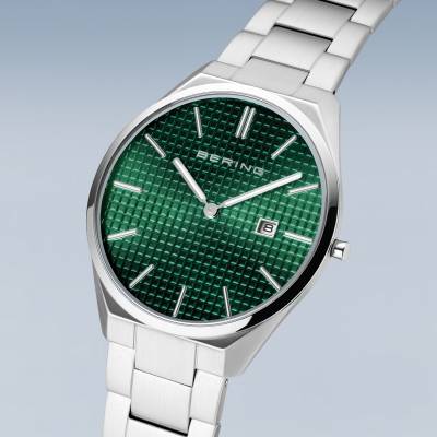 Bering Ultra Slim 17240-708 Herrenuhr Grün • Saphirglas • Quarzwerk, Bild 4