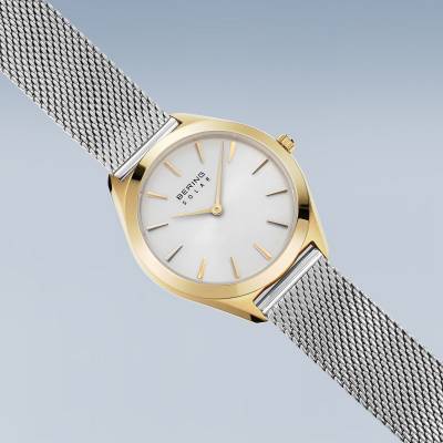 Bering Solar 17331-010 Damenuhr Goldfarben • Saphirglas • Milanaise-Armband, Bild 3