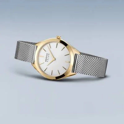 Bering Solar 17331-010 Damenuhr Goldfarben • Saphirglas • Milanaise-Armband, Bild 4