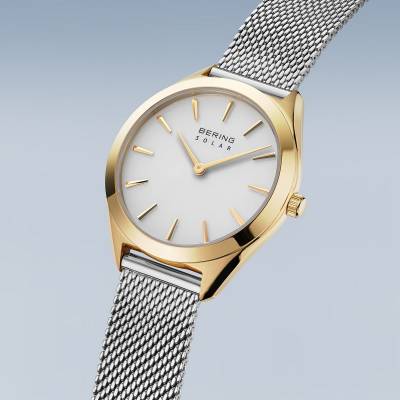 Bering Solar 17331-010 Damenuhr Goldfarben • Saphirglas • Milanaise-Armband, Bild 2
