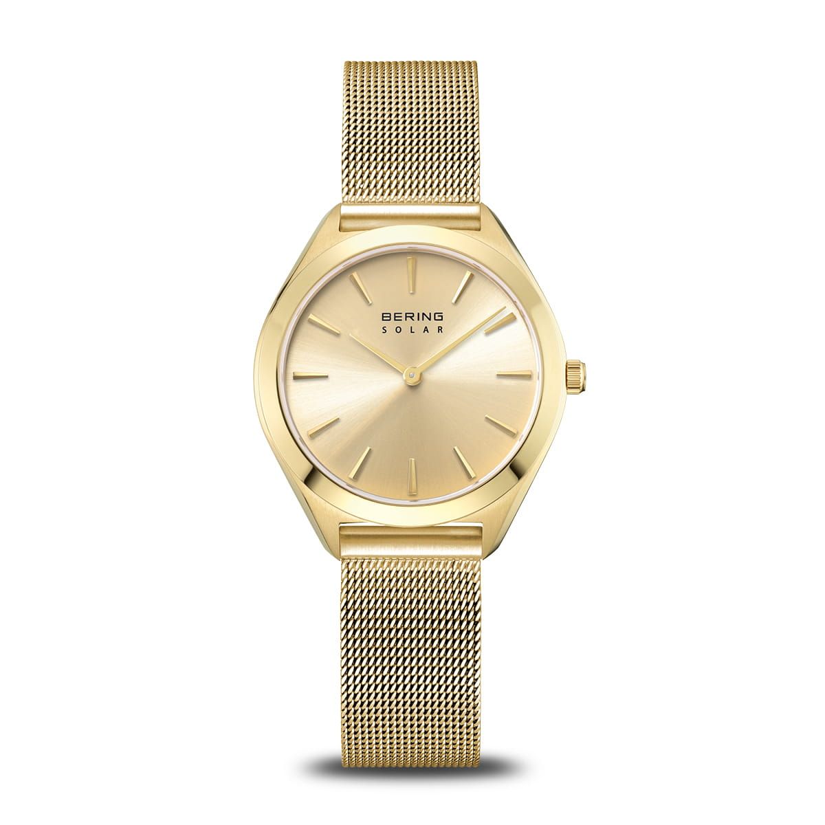 Bering Solar 17331-333 Damenuhr Goldfarben • Saphirglas • Solar-Quarzwerk
