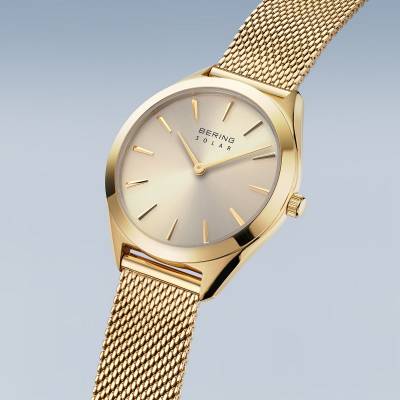 Bering Solar 17331-333 Damenuhr Goldfarben • Saphirglas • Solar-Quarzwerk, Bild 2
