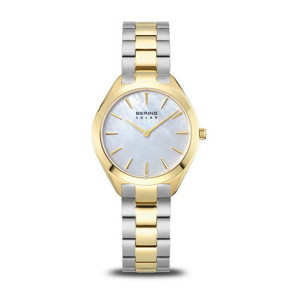Bering Solar 17331-710 Damenuhr Silber-Gold • Saphirglas • Solarbetrieb