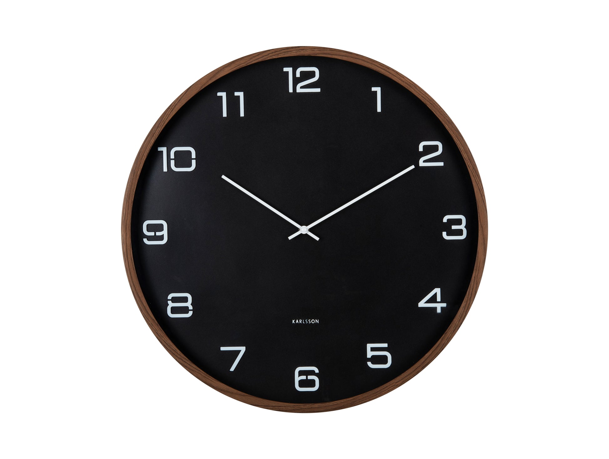 Karlsson Delicado Large KA6088BK Wanduhr Schwarz • Geräuschloses Sweep-Uhrwerk • Holzprint-Akzent, Bild 2