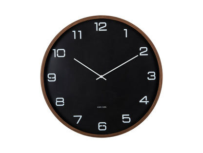 Karlsson Delicado Large KA6088BK Wanduhr Schwarz • Geräuschloses Sweep-Uhrwerk • Holzprint-Akzent, Bild 2