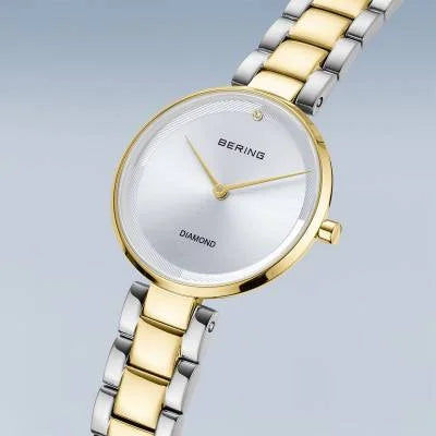 Bering Classic 17529-710 Damen Armbanduhr Goldfarben • Saphirglas • Echter Diamant, Bild 2