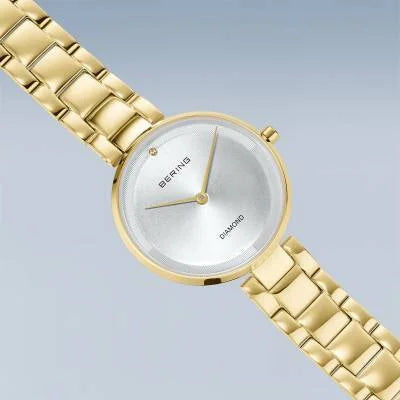 Bering Classic 17529-730 Damenuhr Gold • Saphirglas • Echter Diamant, Bild 3