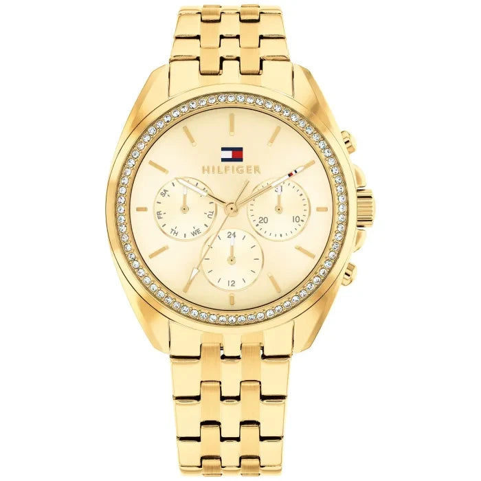Tommy Hilfiger Mellie 1782803 Damen Armbanduhr Gold • Mineralglas • Quarzwerk Seiko VX3J