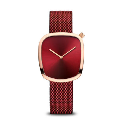 Bering Pebble 18034-363 Damen Armbanduhr Roségold • Saphirglas • Milanaise-Armband