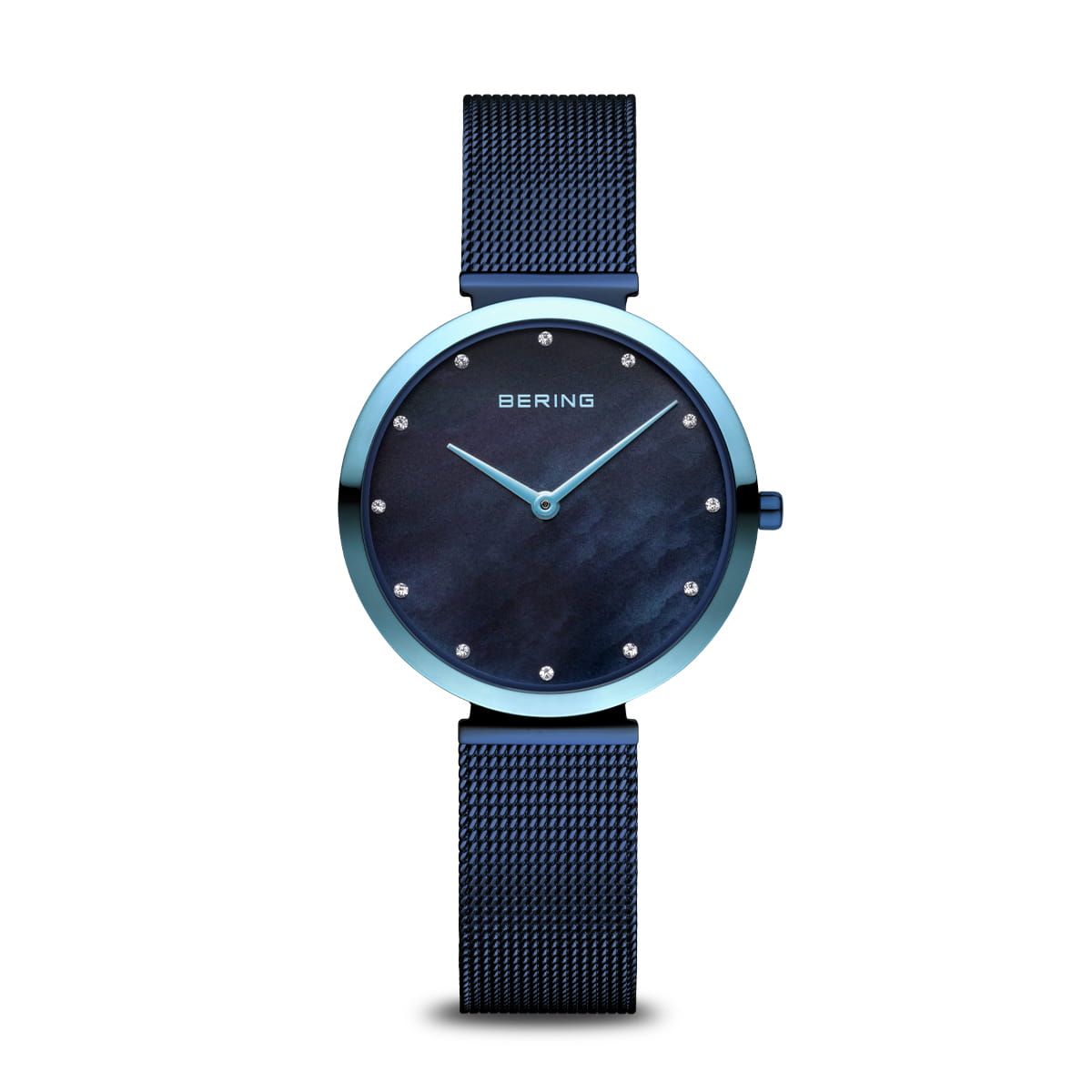 Bering Classic 18132-398 Damenuhr Blau • Saphirglas • Milanaise-Armband