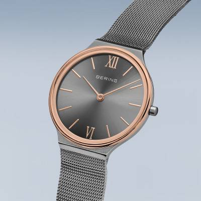 Bering Ultra Slim 18434-369 Damenuhr Grau • Saphirglas • Milanaise-Armband, Bild 3