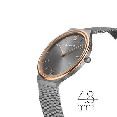 Bering Ultra Slim 18434-369 Damenuhr Grau • Saphirglas • Milanaise-Armband, Bild 2