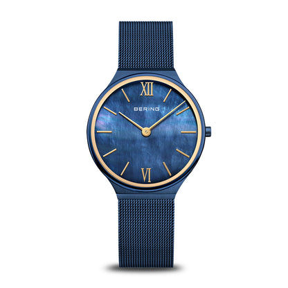 Bering Classic 18434-397 Damenuhr Blau • Saphirglas • Milanaise-Armband