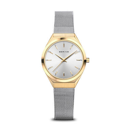 Bering Ultra Slim 18729-010 Damenuhr Gold-Silber • Saphirglas • Milanaise-Armband
