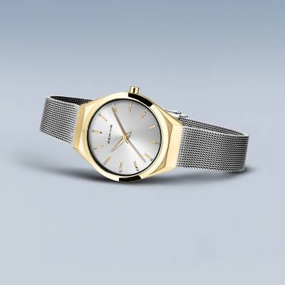 Bering Ultra Slim 18729-010 Damenuhr Gold-Silber • Saphirglas • Milanaise-Armband, Bild 5