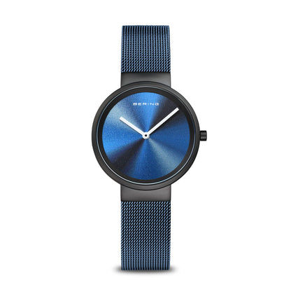 Bering Classic 19031-327 Damenuhr Schwarz-Blau • Saphirglas • Milanese-Armband