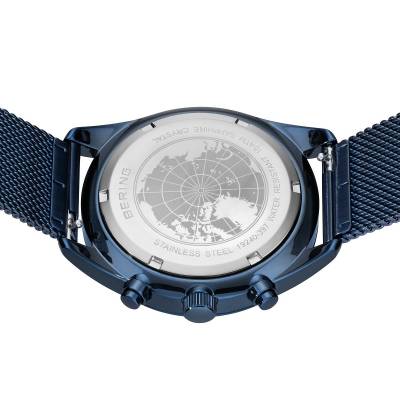 Bering 19240-397 Herrenuhr Chronograph Blau • Saphirglas • Milanaise-Armband, Bild 6