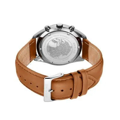 Bering 19240-508 Herrenuhr Chronograph Grün • Saphirglas • Braunes Kalbslederarmband, Bild 7