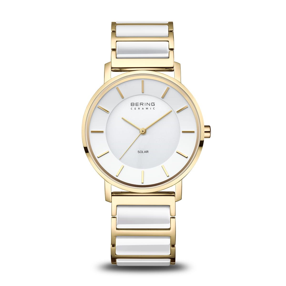 Bering Solar 19535-714 Damen Armbanduhr Goldfarben • Saphirglas • Solarbetrieb