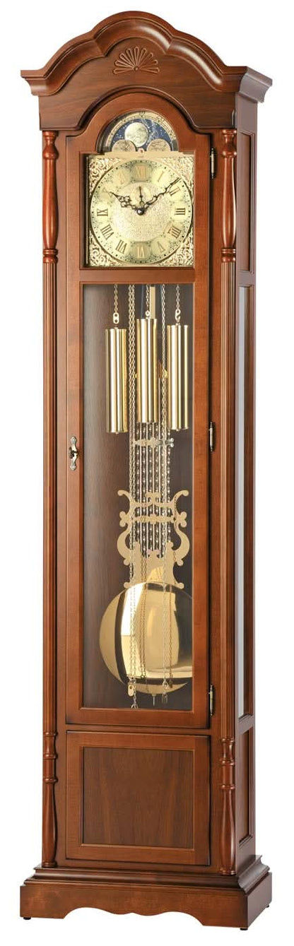 AMS Standuhr 211x50x25 cm Nussbaum • Westminster Melodie • Mondphasenanzeige