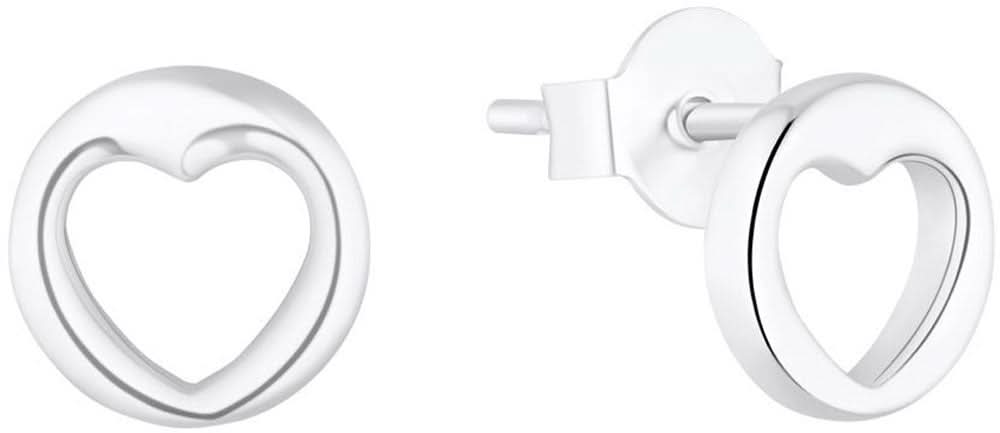 s.Oliver Jewelry Ohrstecker mit Herz-Aussparung, silbern, Herzform