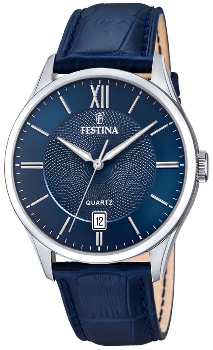 Festina Classicals F20426/2 Herrenuhr • Lederband • Blau