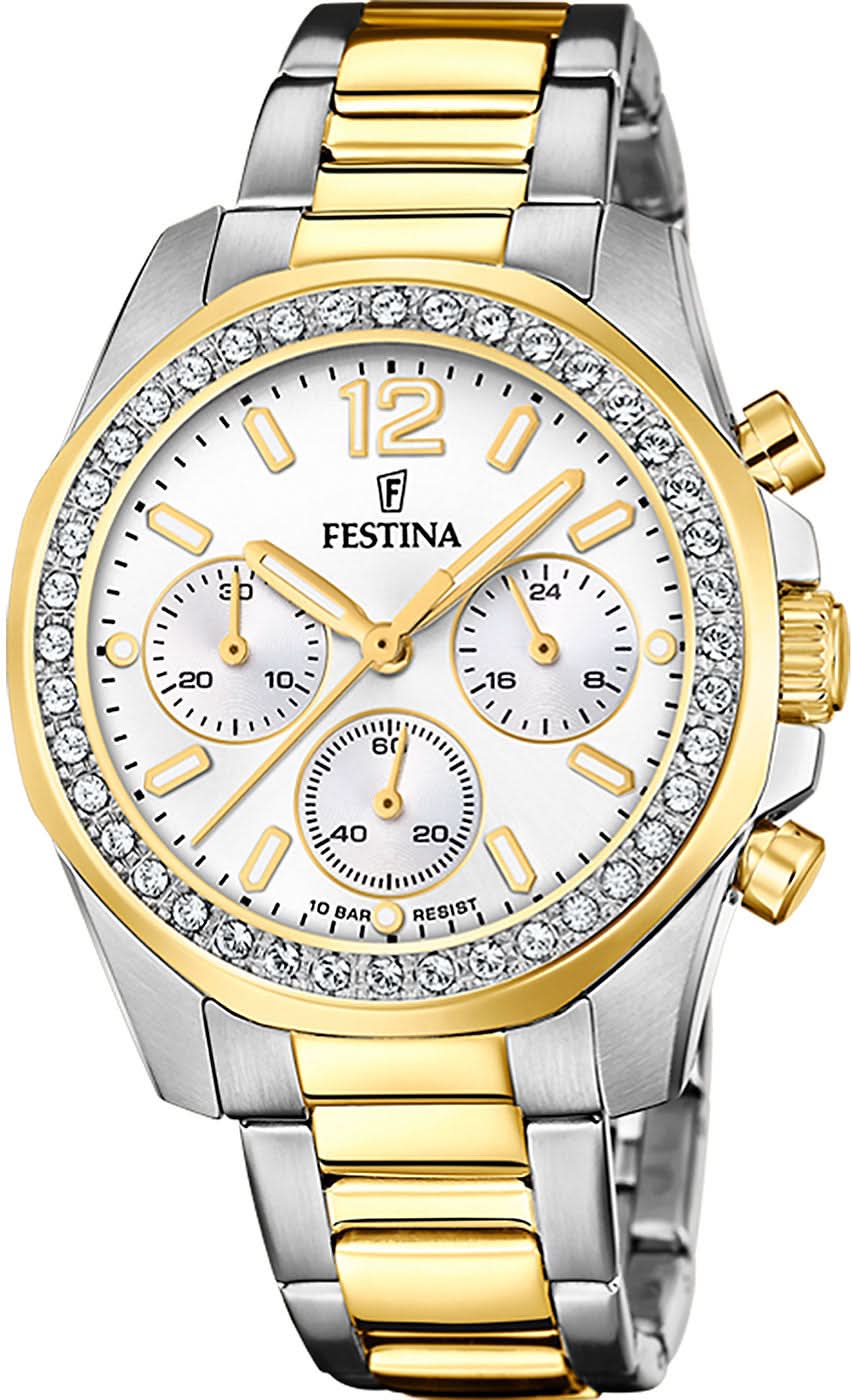Festina Boyfriend F20607/1 Damenuhr • Bicolor-Design • 10 ATM Wasserdicht