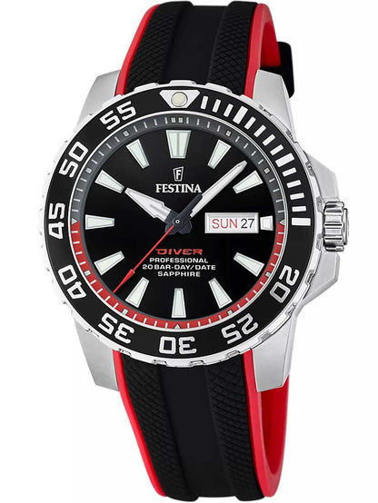 Festina Professional Diver F20662/3 Herrenuhr Schwarz • Saphirglas • 20 ATM Taucherwerk