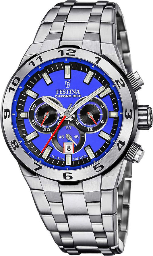 Festina Chrono Bike F20670/3 Herrenuhr • Sportlicher Chronograph • Massiver Edelstahl