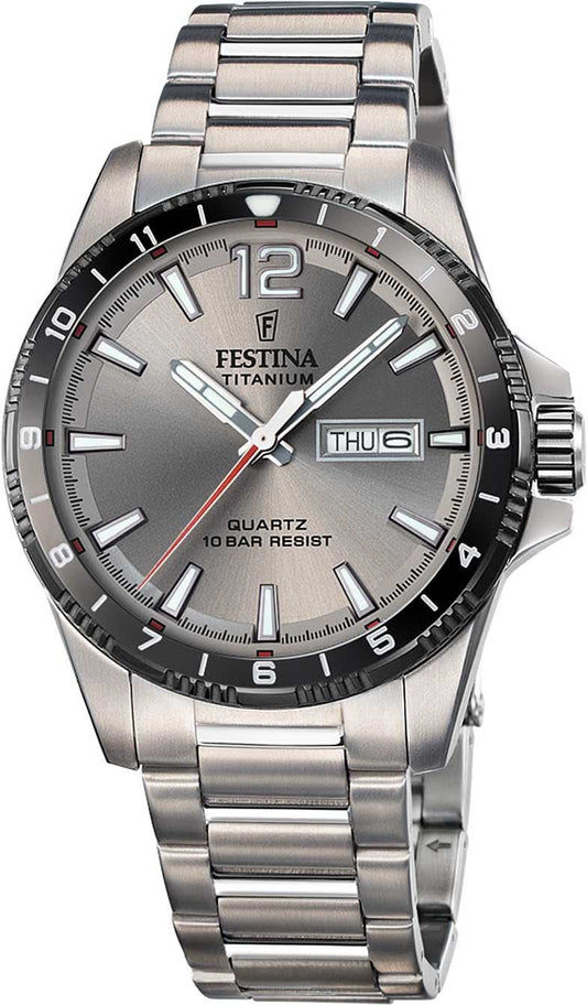 Festina Titanium F20698/1 Herrenuhr • Leichtes Titan • 10 ATM Wasserdicht