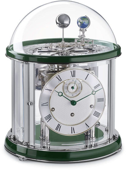 Hermle Tischuhr 29,2x28,9x28,9 cm Nickel • Astronomisches Uhrwerk • Präzise Mondphasenanzeige