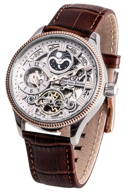Carl von Zeyten Kirnbach CVZ0034RWHS Herrenuhr Silber-Roségold • Automatik Skelettuhrwerk • Saphirglas