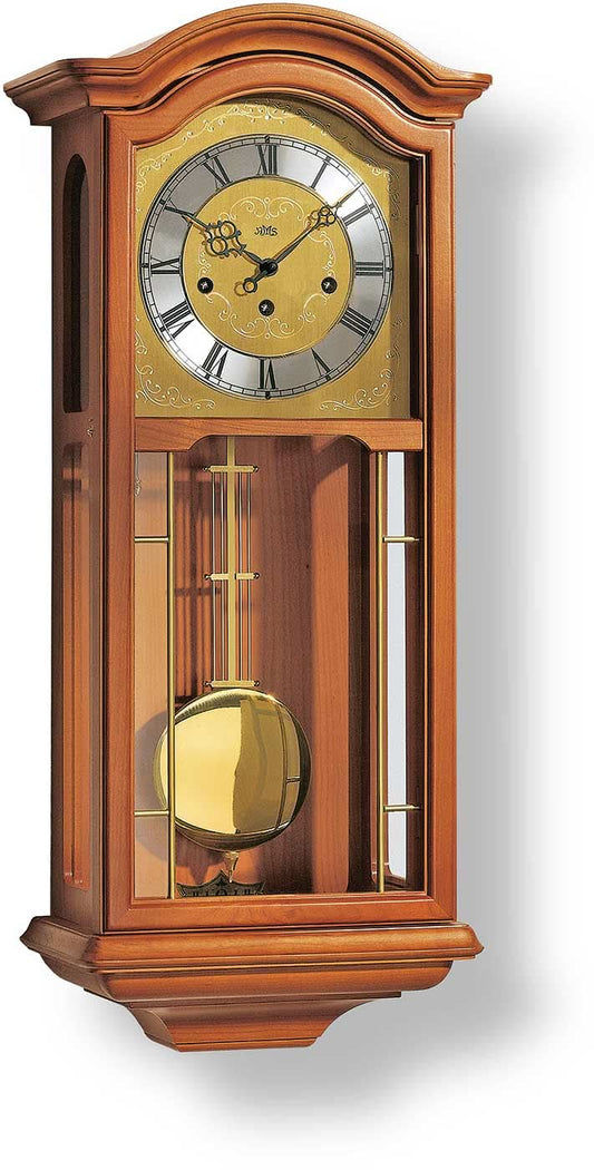 AMS Wall Clock 67x27x15 cm Wood • Westminster Chime • Automatic Night Shut-off