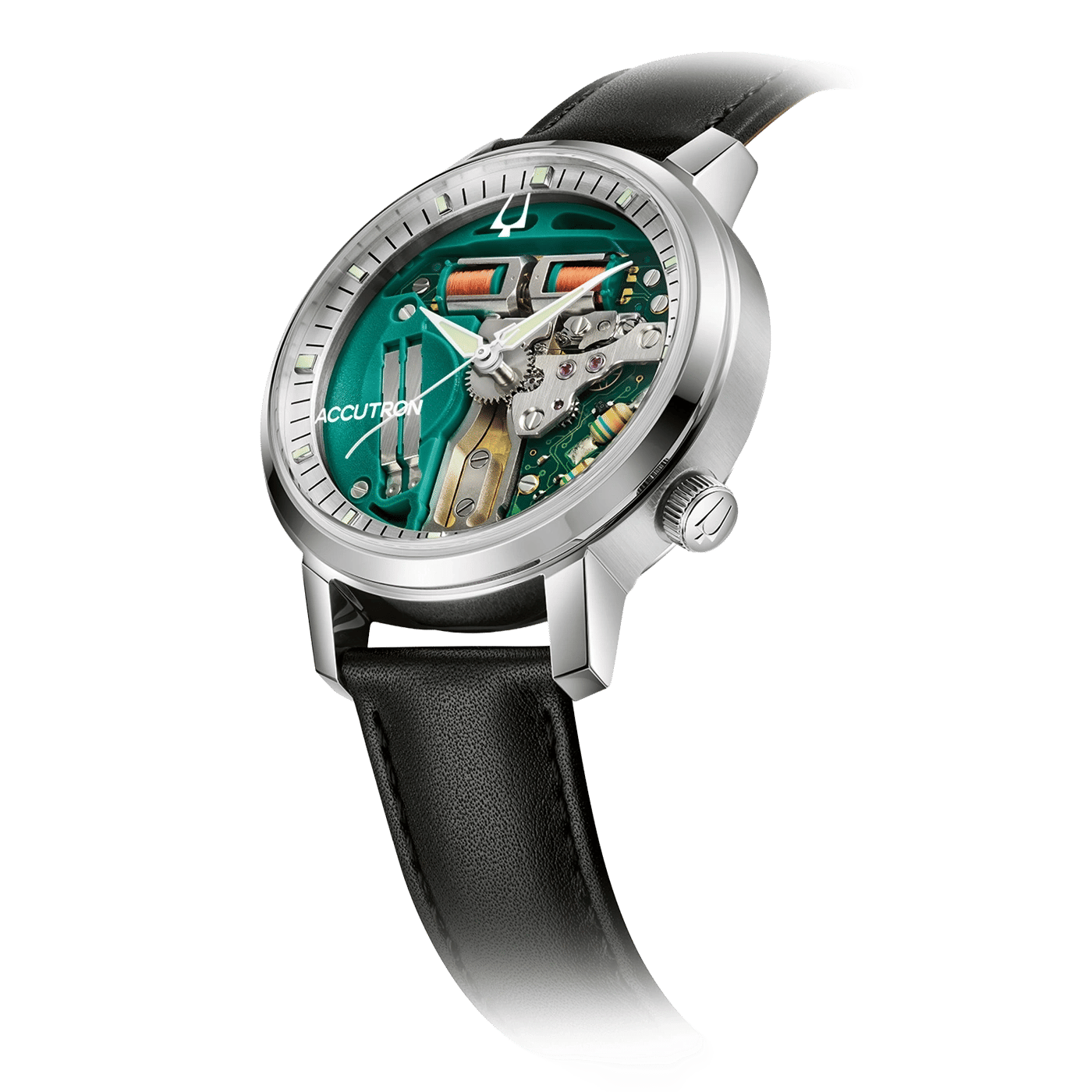 Bulova Accutron Spaceview 314 26A211 Herren Armbanduhr Grün • Stimmgabel-Kaliber Y230-Y4A • Saphirglas, Bild 2