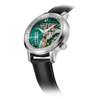 Bulova Accutron Spaceview 314 26A211 Herren Armbanduhr Grün • Stimmgabel-Kaliber Y230-Y4A • Saphirglas, Bild 2