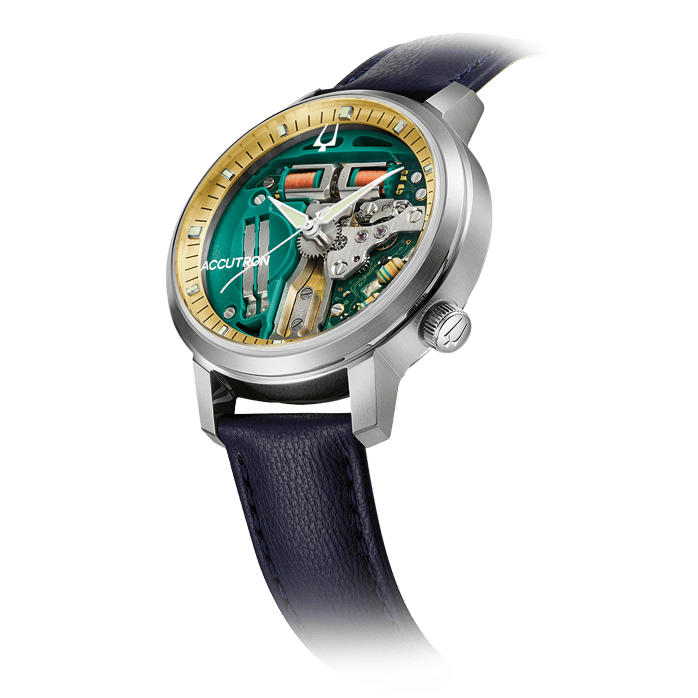Bulova Accutron Spaceview 314 26A213 Herren Armbanduhr Grün • Stimmgabel-Kaliber • Super Titanium Gehäuse, Bild 2