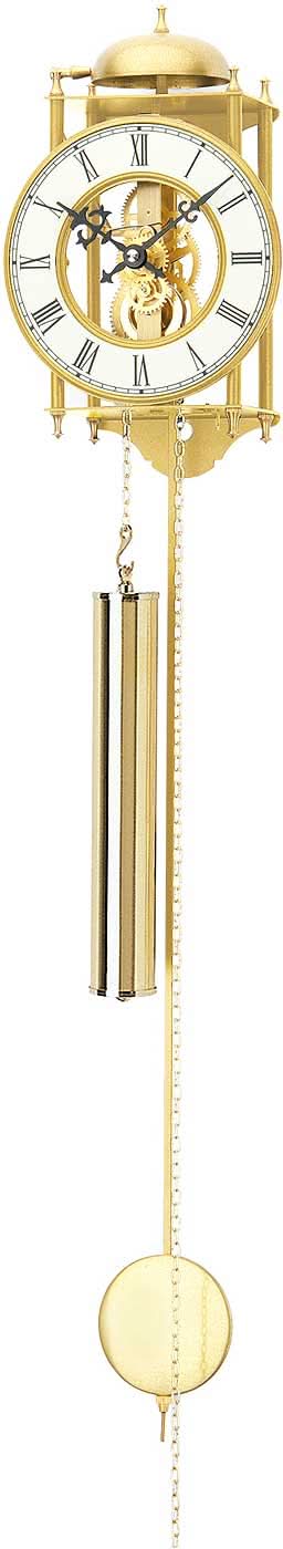 AMS Wanduhr 25x14x11 cm Metall • Skelett-Design • Mechanisches 8-Tage-Uhrwerk