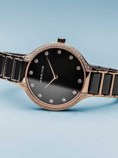 Bering Ceramic 30434-746 Damen Armbanduhr Schwarz/Roségold • Saphirglas • Keramikarmband, Bild 3