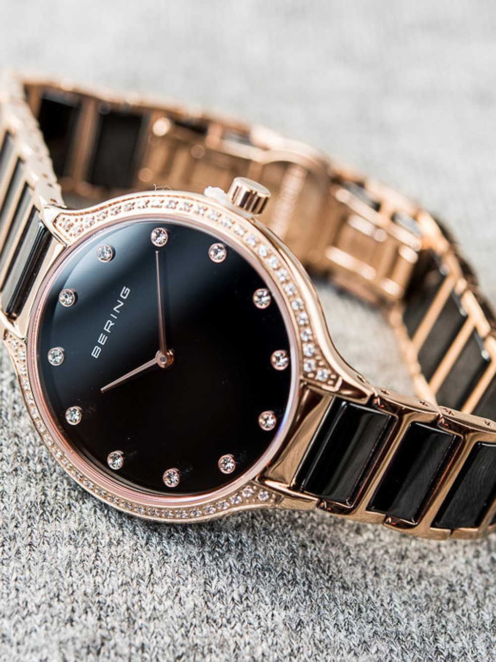 Bering Ceramic 30434-746 Damen Armbanduhr Schwarz/Roségold • Saphirglas • Keramikarmband, Bild 5