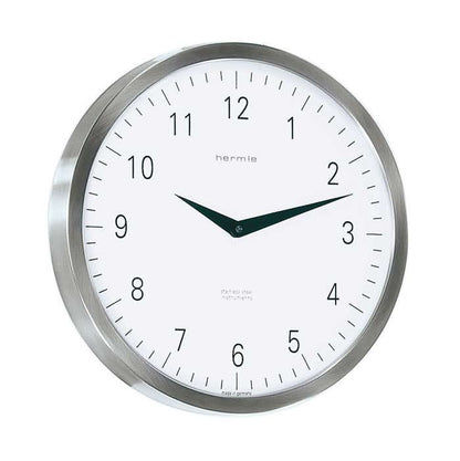 Hermle Wanduhr 30 cm Ø Edelstahl • Made in Germany • Geräuschloses Quarzwerk