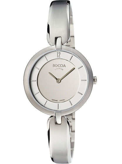 Boccia Titanium 3164-01 Damen Armbanduhr Silber • Saphirglas • Leichtes Titan-Armband