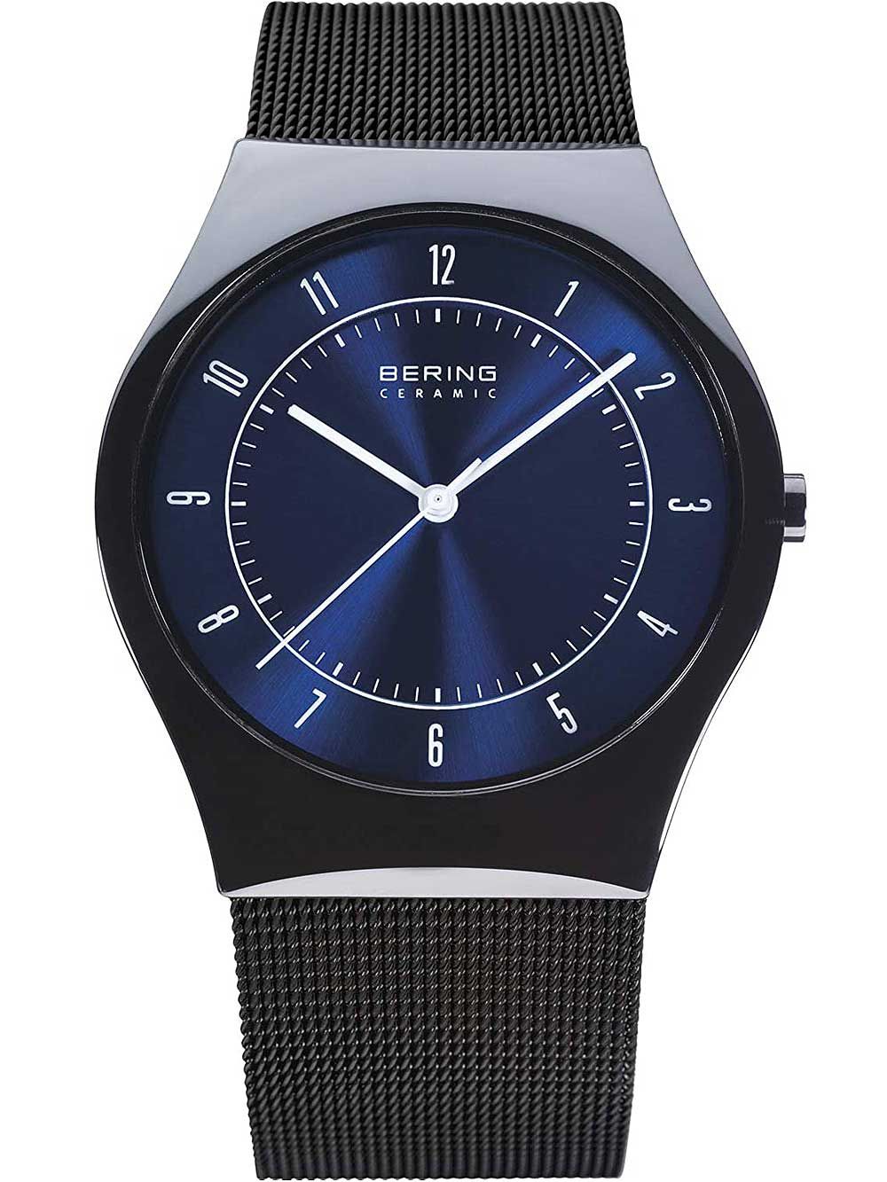 Bering Ceramic 32039-440 Herren Armbanduhr Blau • Saphirglas • Schlankes Keramikgehäuse