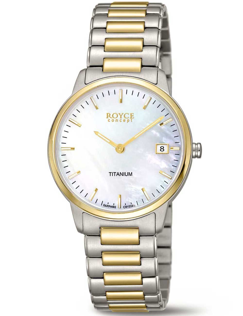 Boccia Royce 3341-02 Damen Armbanduhr Bicolor • Saphirglas • Titan-Bicolor-Armband