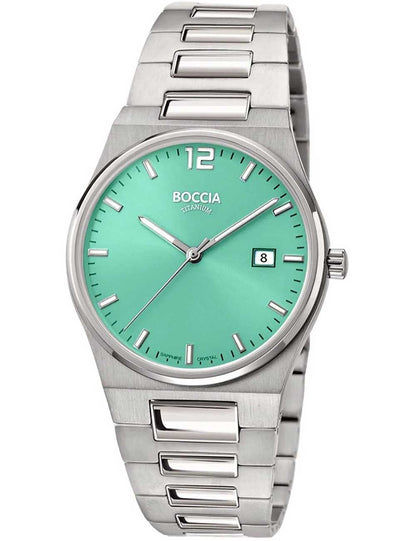 Boccia 3357-02 Damen Armbanduhr • Titan mit Saphirglas • Grünes Zifferblatt