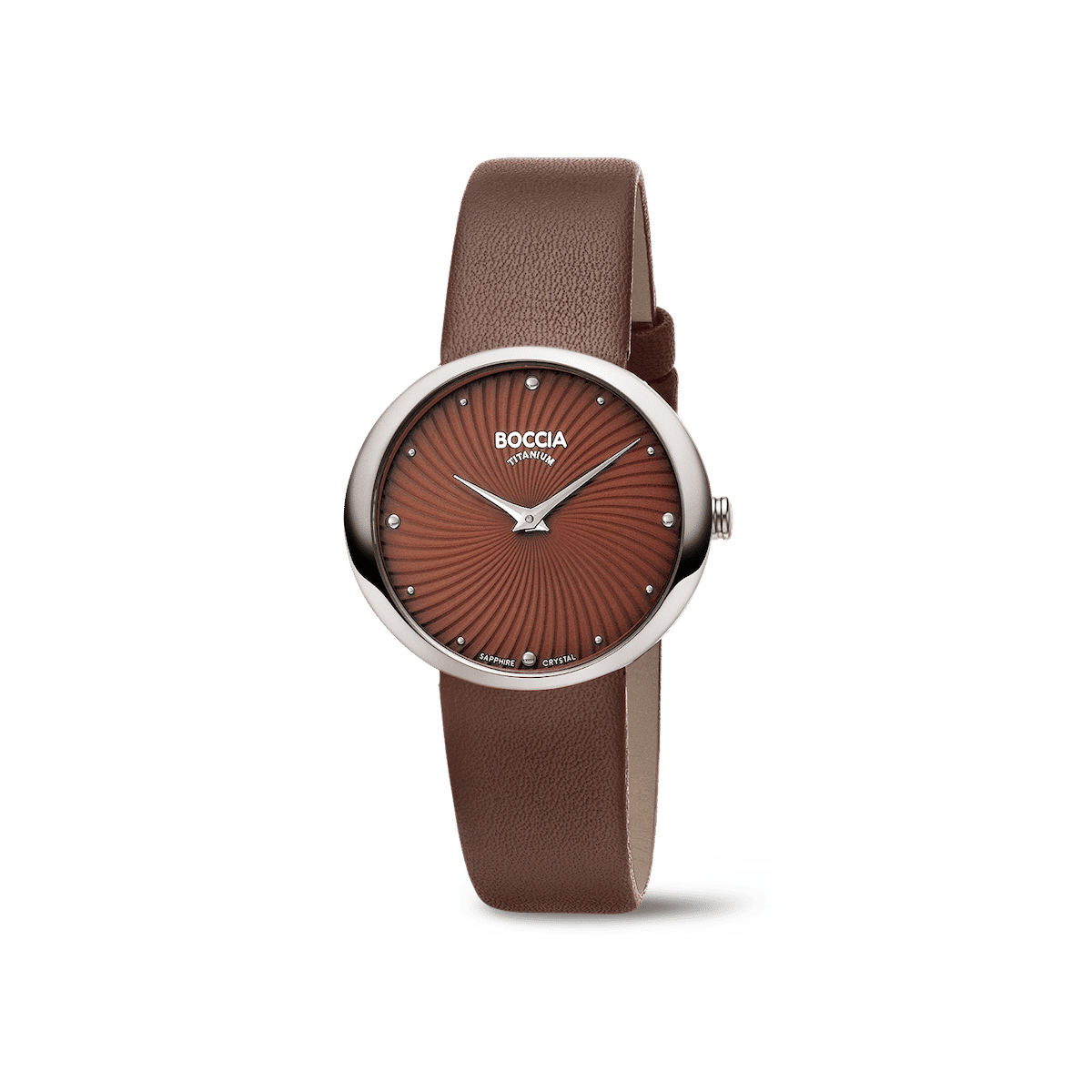 Boccia Trend 3364-05 Damen-Armbanduhr • Titan mit Saphirglas • Lederband Braun