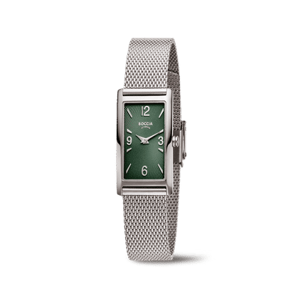 Boccia Titanium 3366-01 Damen • Reintitan-Gehäuse • Milanaise-Armband